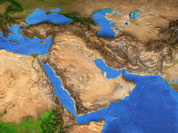 Middle East satellite map