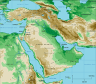 middle east topographical map